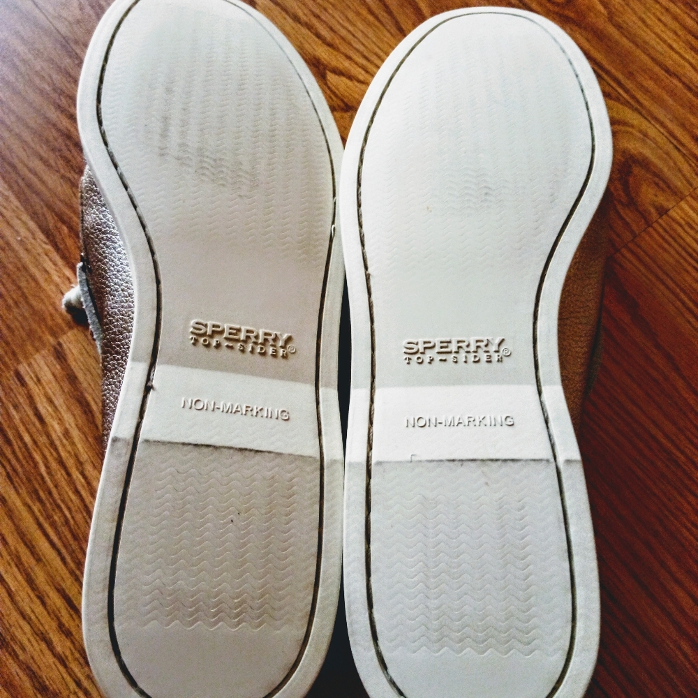NWT Sperry women's top sider boat shoes gold 11 12 - Picture 6 of 11